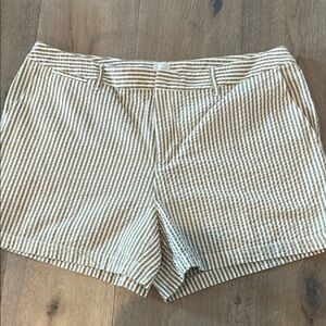 Striped Tan and White Shorts